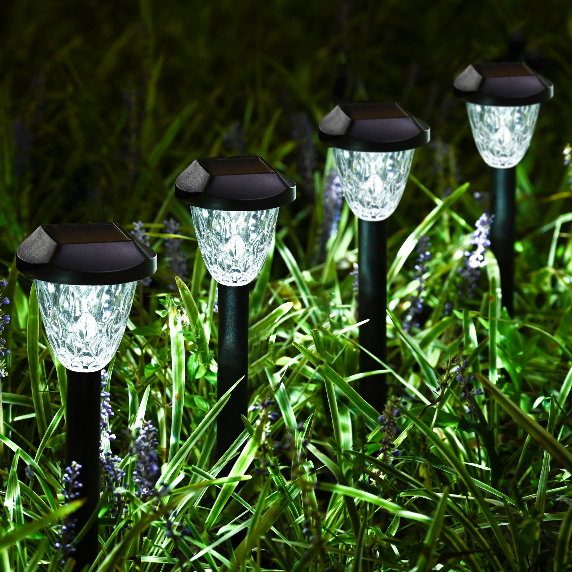 GIGALUMI Solar Pathway Lights with Great Pattern (Cold White)