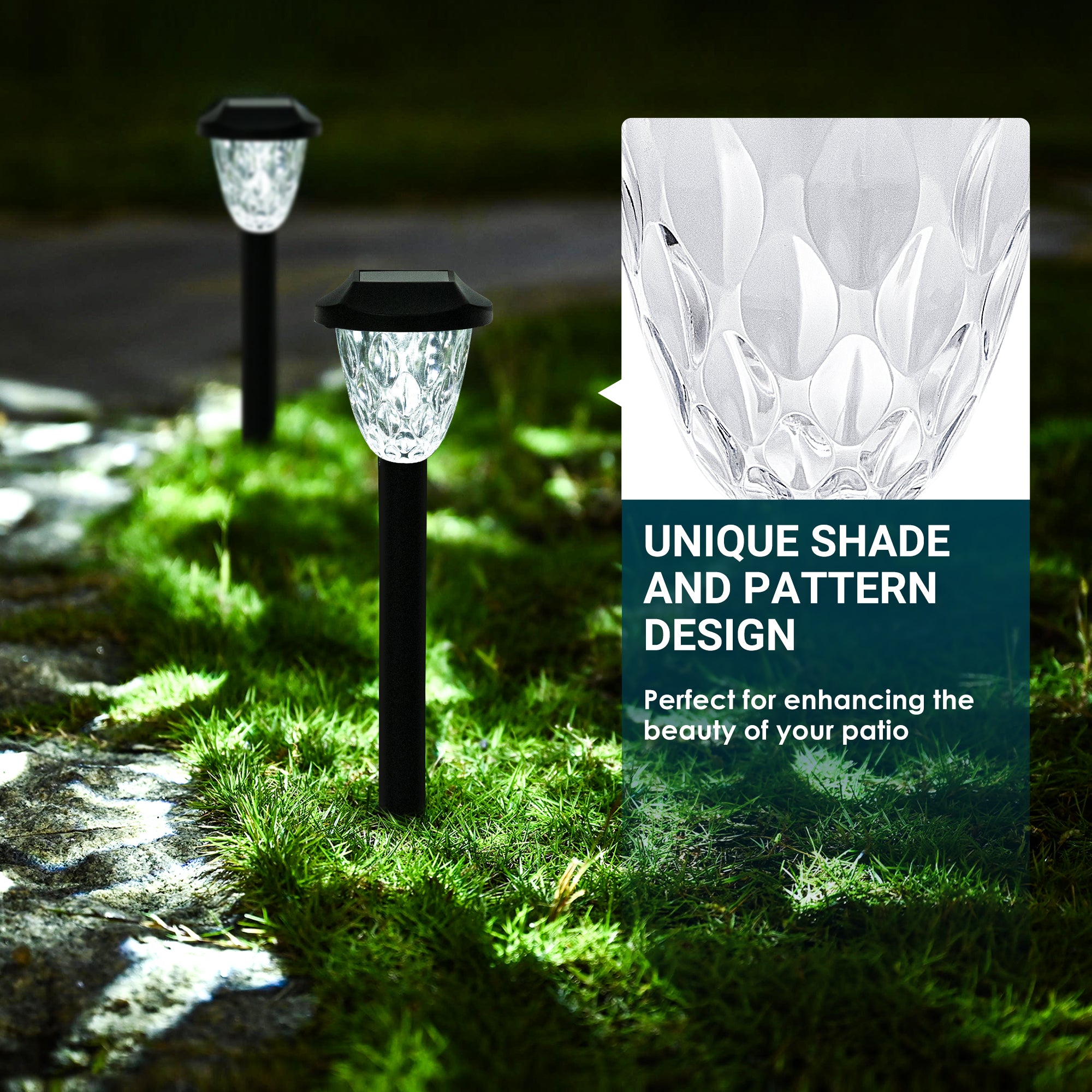 GIGALUMI Solar Pathway Lights with Great Pattern (Cold White)