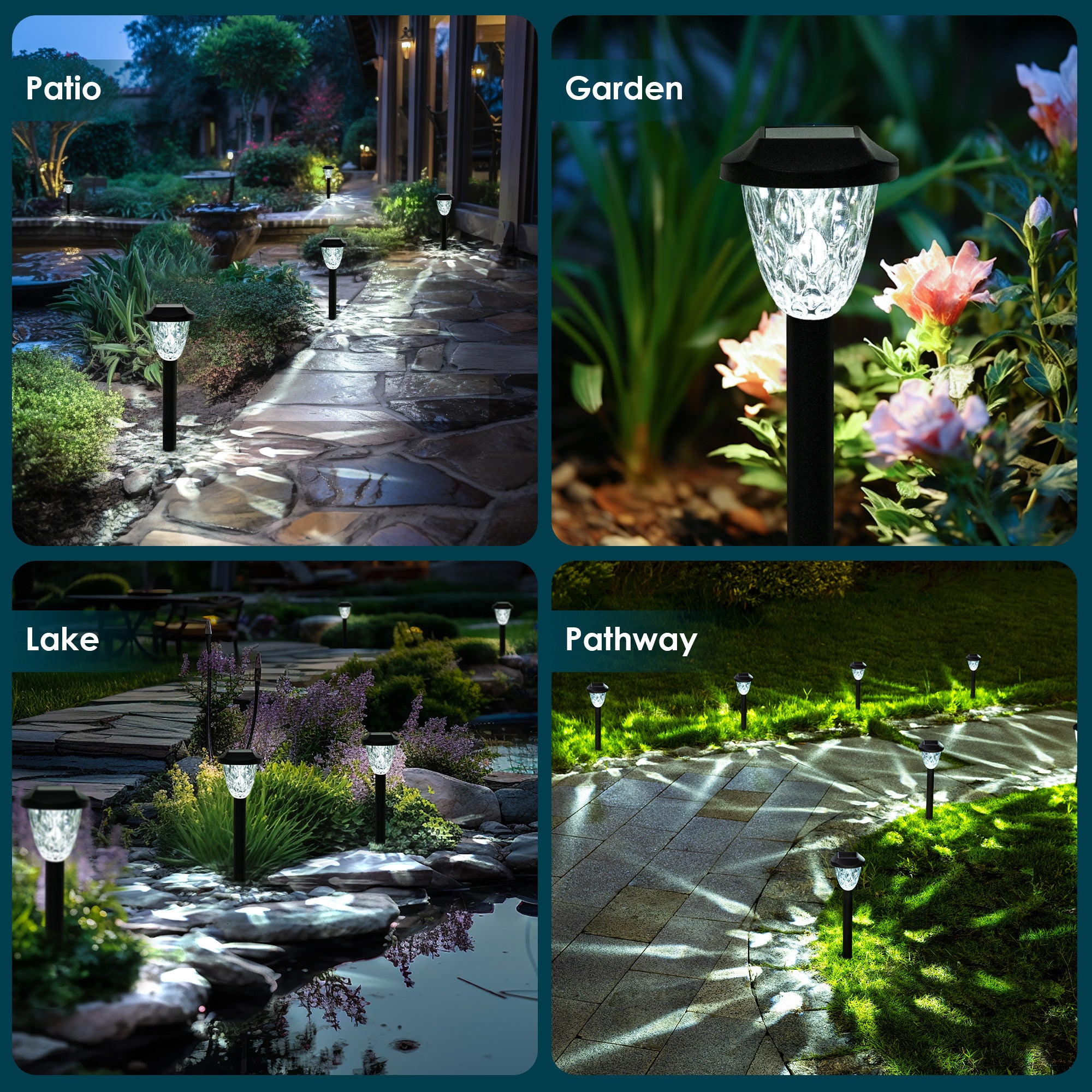 GIGALUMI Solar Pathway Lights with Great Pattern (Cold White)