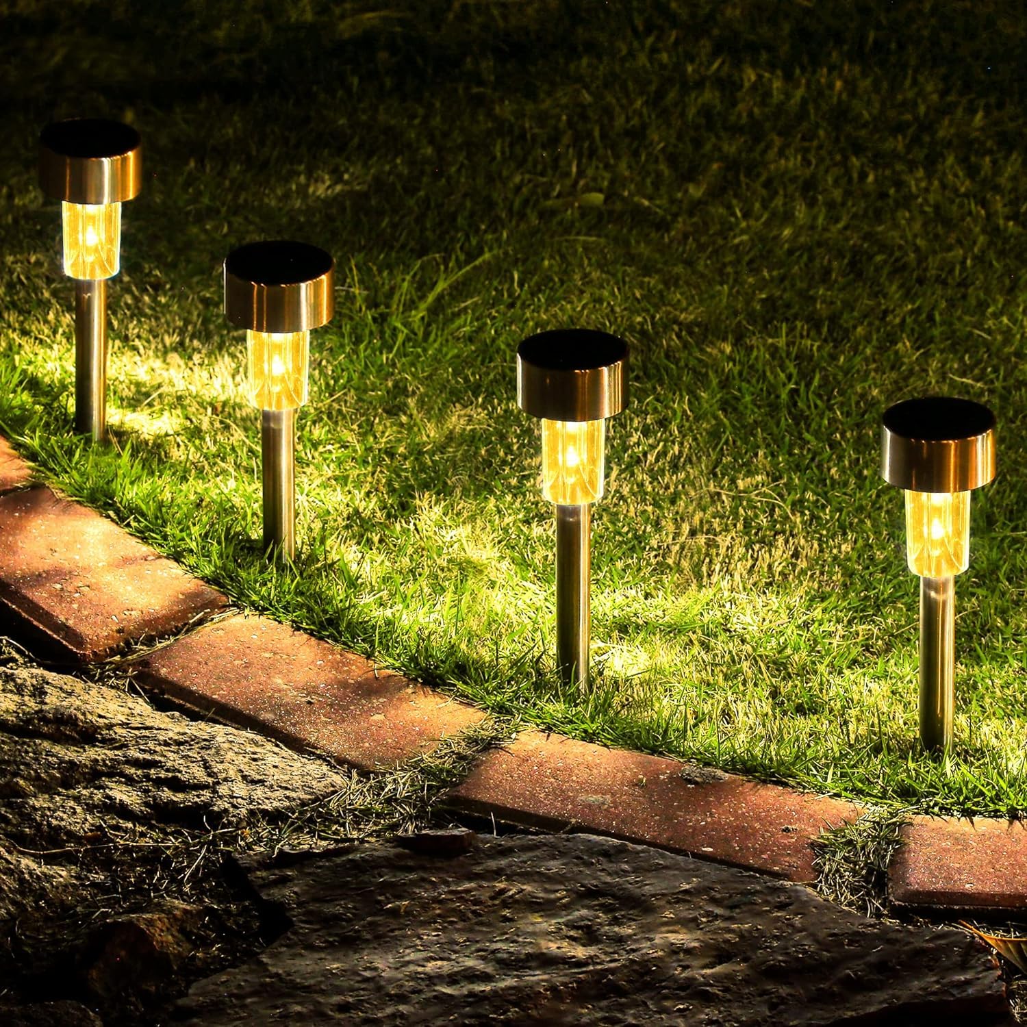 GIGALUMI Solar Lights Outdoor Waterproof