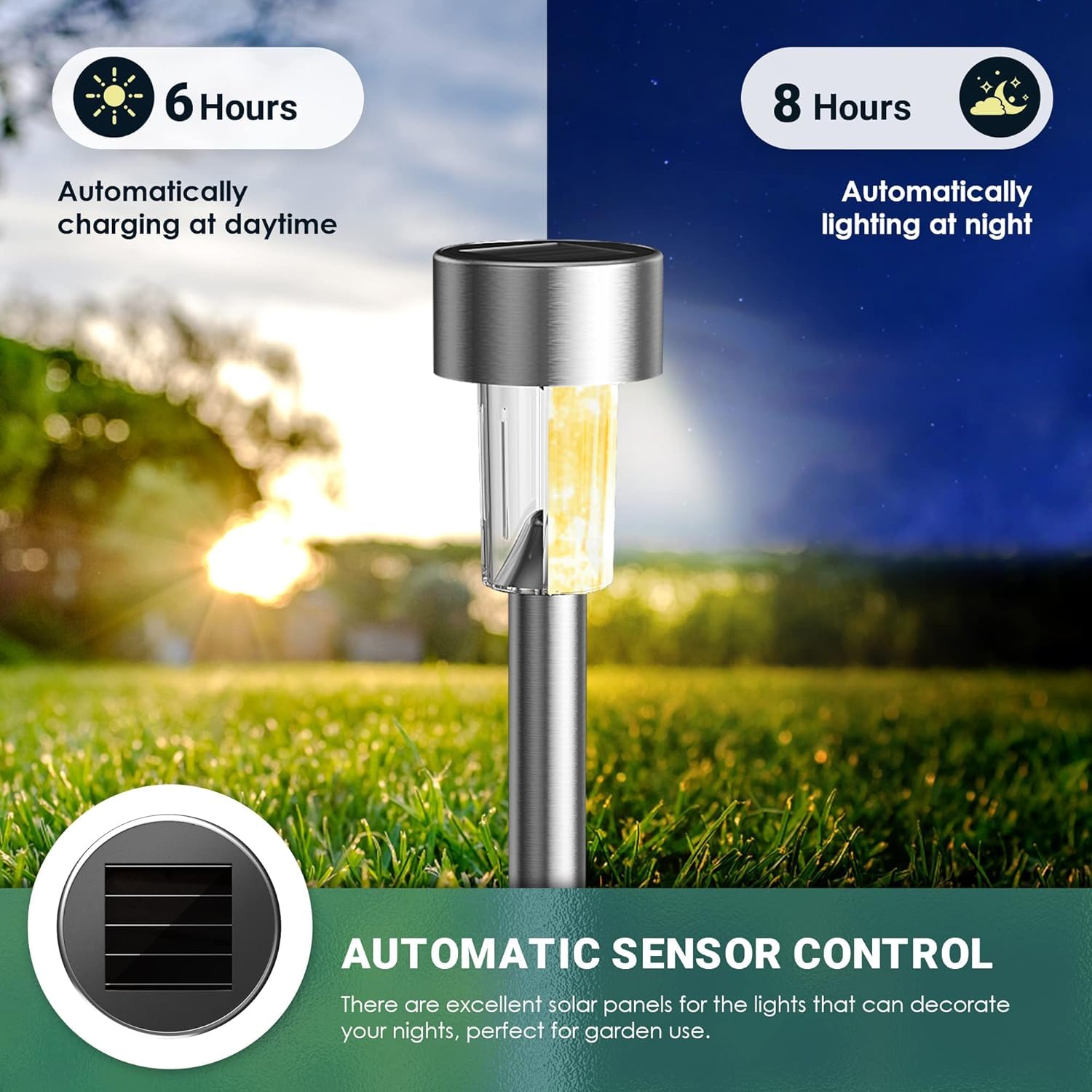 GIGALUMI Solar Lights Outdoor Waterproof